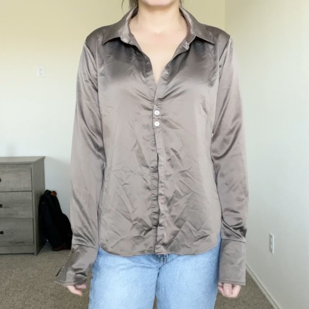 Silky brown shirt